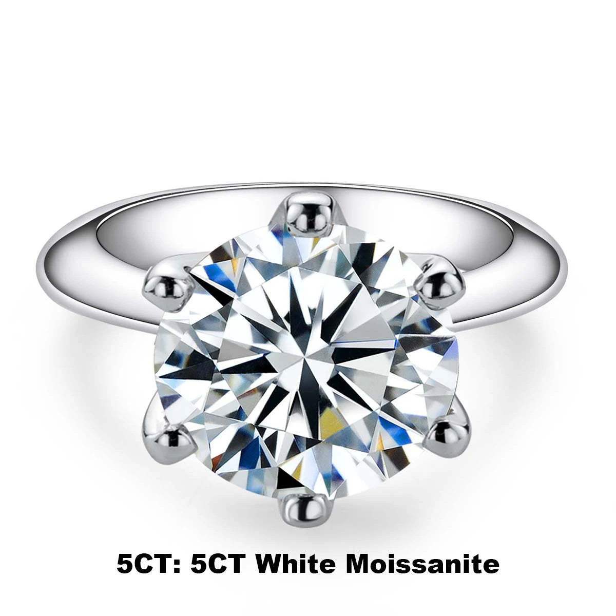 AnuJewel 1ct 2ct 3ct 5ct D Color Moissanite Engagement Ring for Women 925 Sterling Silver Gold Plated Solitaire Rings Wholesale