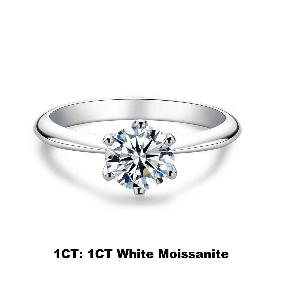 AnuJewel 1ct 2ct 3ct 5ct D Color Moissanite Engagement  Ring for Women 925 Sterling Silver Gold Plated Solitaire Rings Wholesale